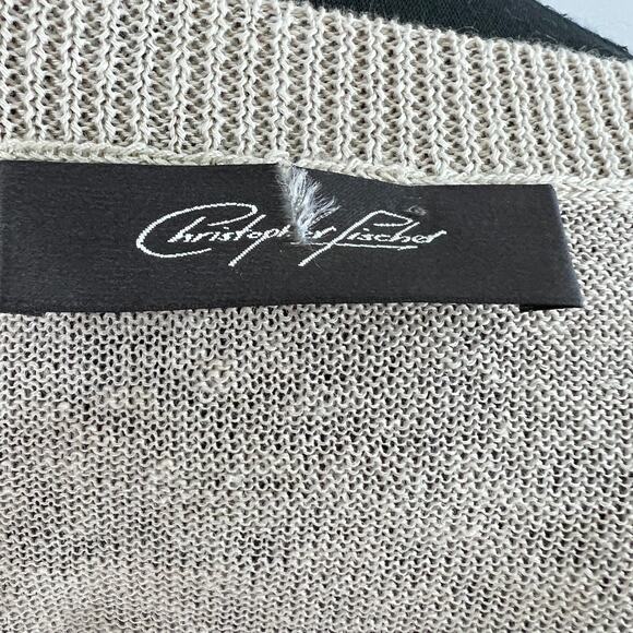 Christopher Fischer Beige Long Sleeve Wide Neck Pullover Casual Sweater Size XS - Picture 6 of 7